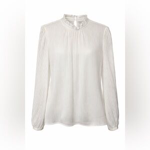 Vince Camuto Mock Neck Pleated Blouse